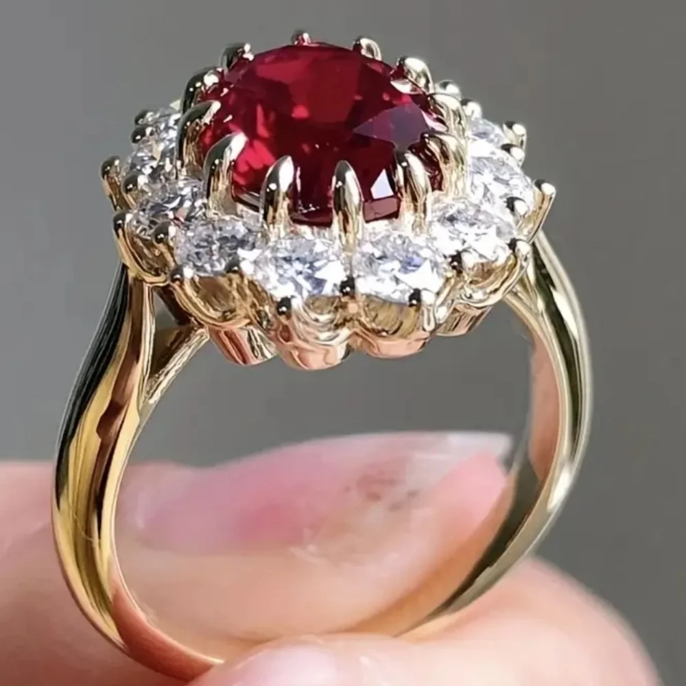 New stunning women's size 6 red ring